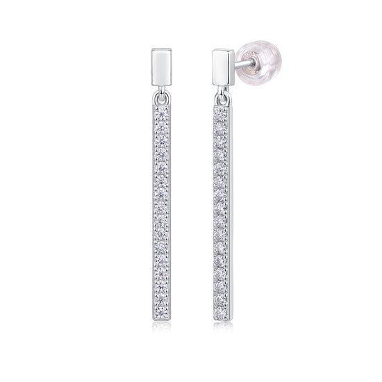 Dynamic Earrings With Top-quality Moissanite S925, Silver And Platinum-plated Stud