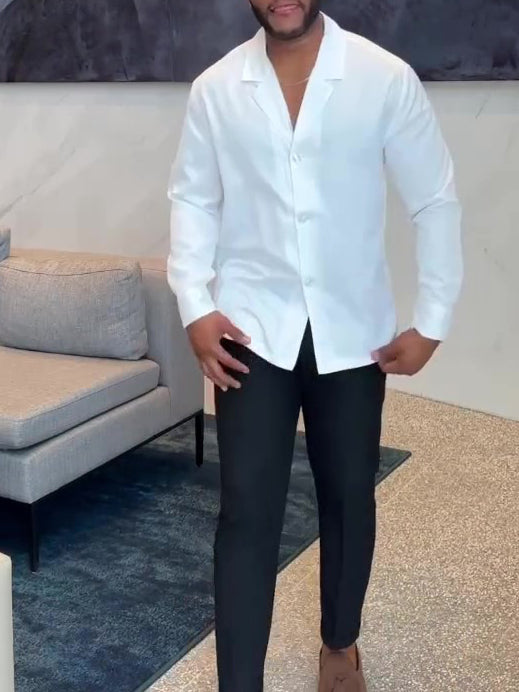 Long -Sleeve Notch-lapel Shirt