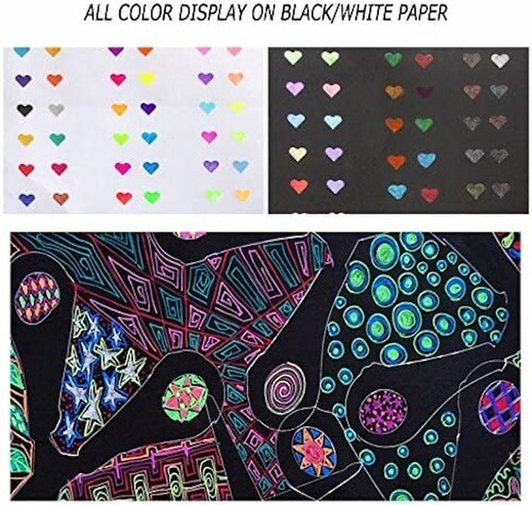 SAYEEC 48 Packs Colour Gel Ink Pens Set Glitter Metallic Gel Pens Art Markers Fo