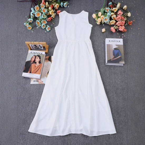 New Slim Elegant Long V-neck Dress For Women With A Distinctive Personalized Design