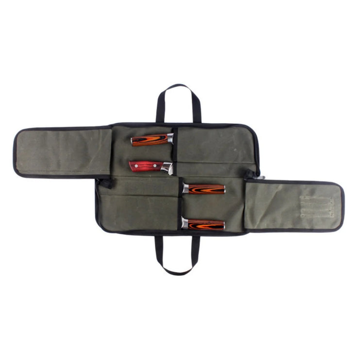 Portable Knife Roll Bag - Travel Chef Knife Storage Case with Multiple Pockets