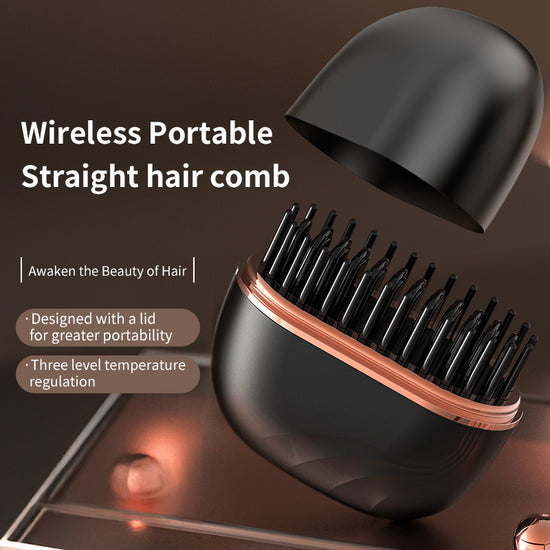 Mini Hair Straightening Comb Wireless Charging