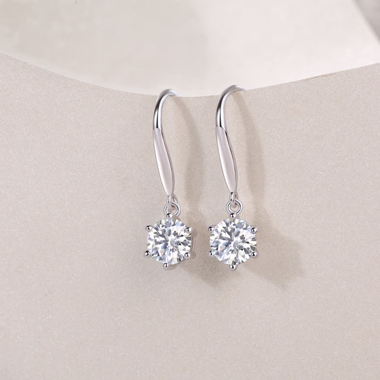 Jumping Wind Earrings Set With 1-carat Moissanite S925 Silver And Platinum-plated Stud