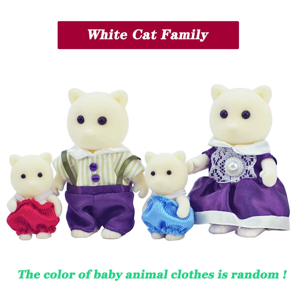 Simulation Forest Reindeer Family Doll Dollhouse Figures Furniture Set DIY Playset Play House Girls Toys Accessories Xmas Gifts