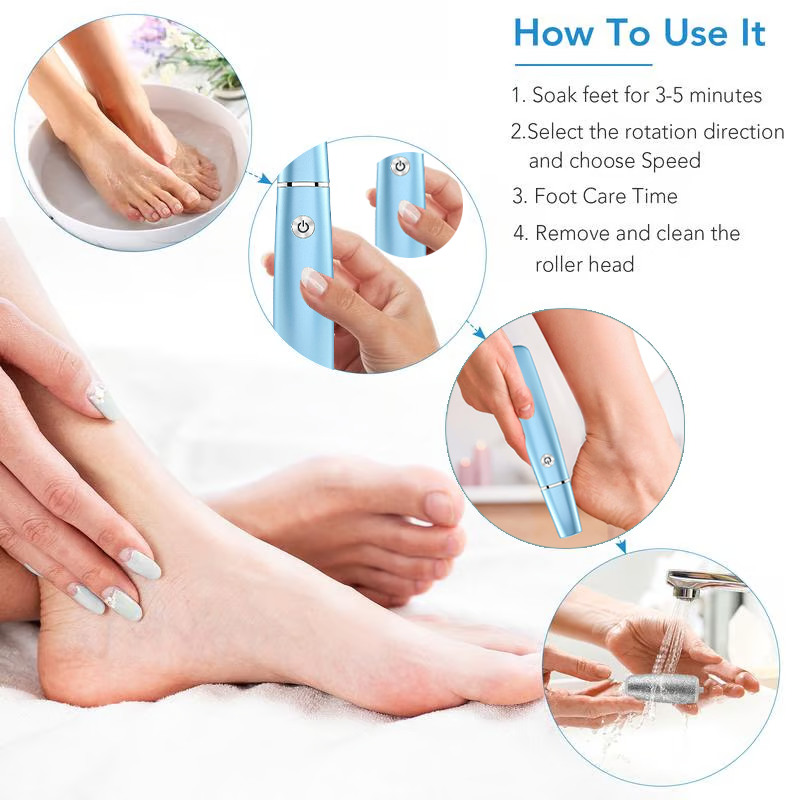 Electric Feet Callus Remover USB Rechargeable Electric Foot Grinder For Removing Dead Skin Feet Calluses Pedicure Care Tools