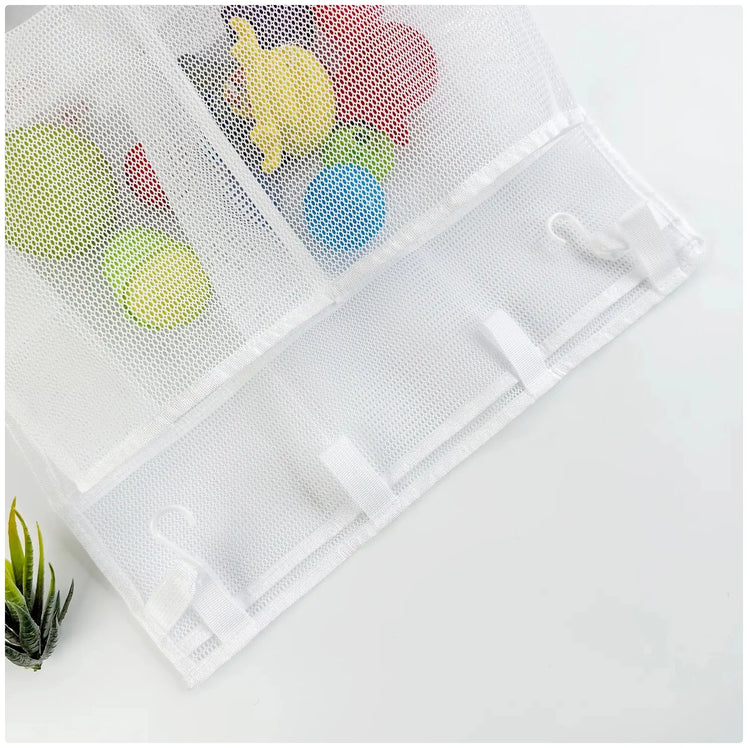 Double - Layer Mesh Hanging Organizer Bag - Multi - Pocket Storage for Bathroom, Bedroom & More