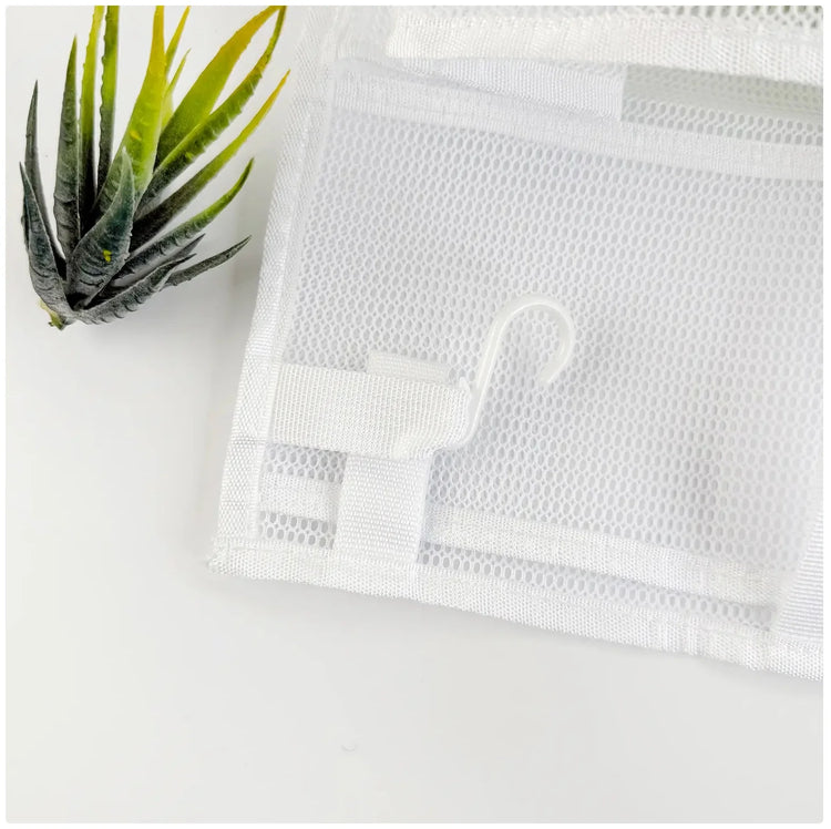 Double - Layer Mesh Hanging Organizer Bag - Multi - Pocket Storage for Bathroom, Bedroom & More