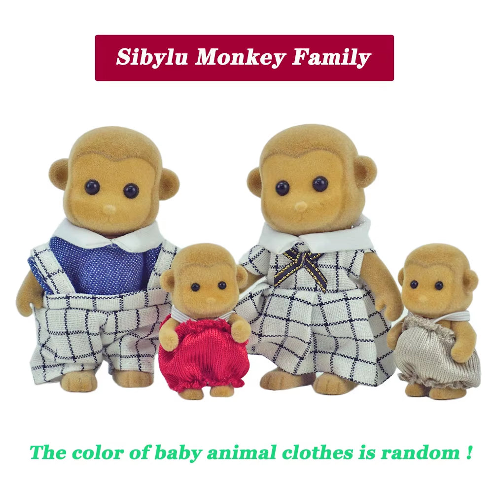 Simulation Forest Reindeer Family Doll Dollhouse Figures Furniture Set DIY Playset Play House Girls Toys Accessories Xmas Gifts