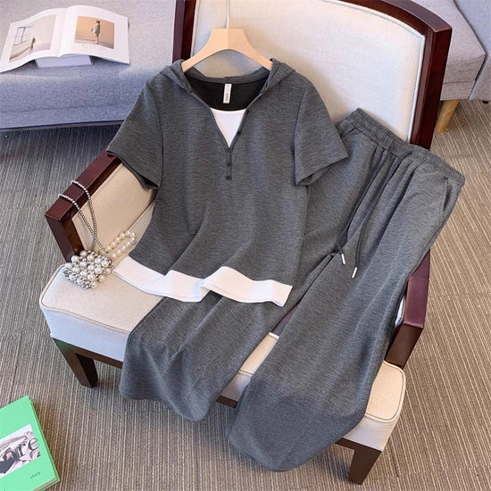 Stylish Comfortable Casual Short-sleeve Two-piece Set