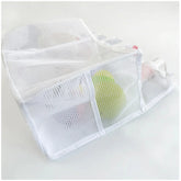 Double - Layer Mesh Hanging Organizer Bag - Multi - Pocket Storage for Bathroom, Bedroom & More