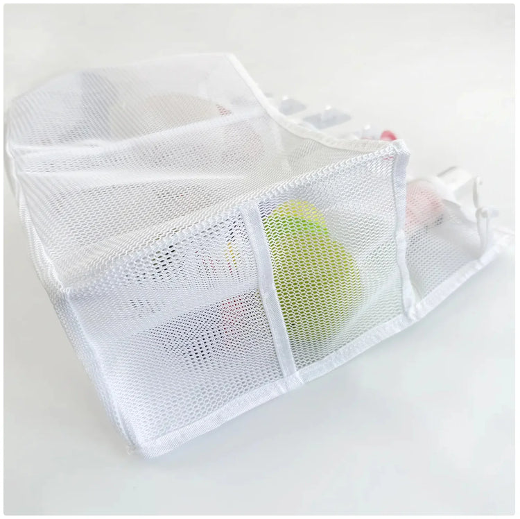 Double - Layer Mesh Hanging Organizer Bag - Multi - Pocket Storage for Bathroom, Bedroom & More