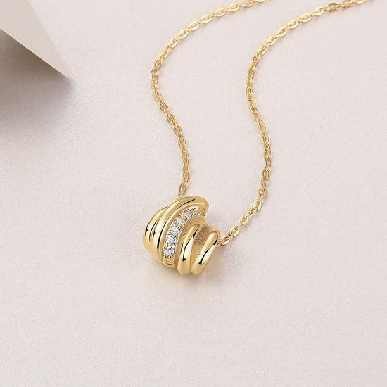 Snake Knot Necklace Pendant Set With Top quality Moissanite S925 In Silver And Gold-plated
