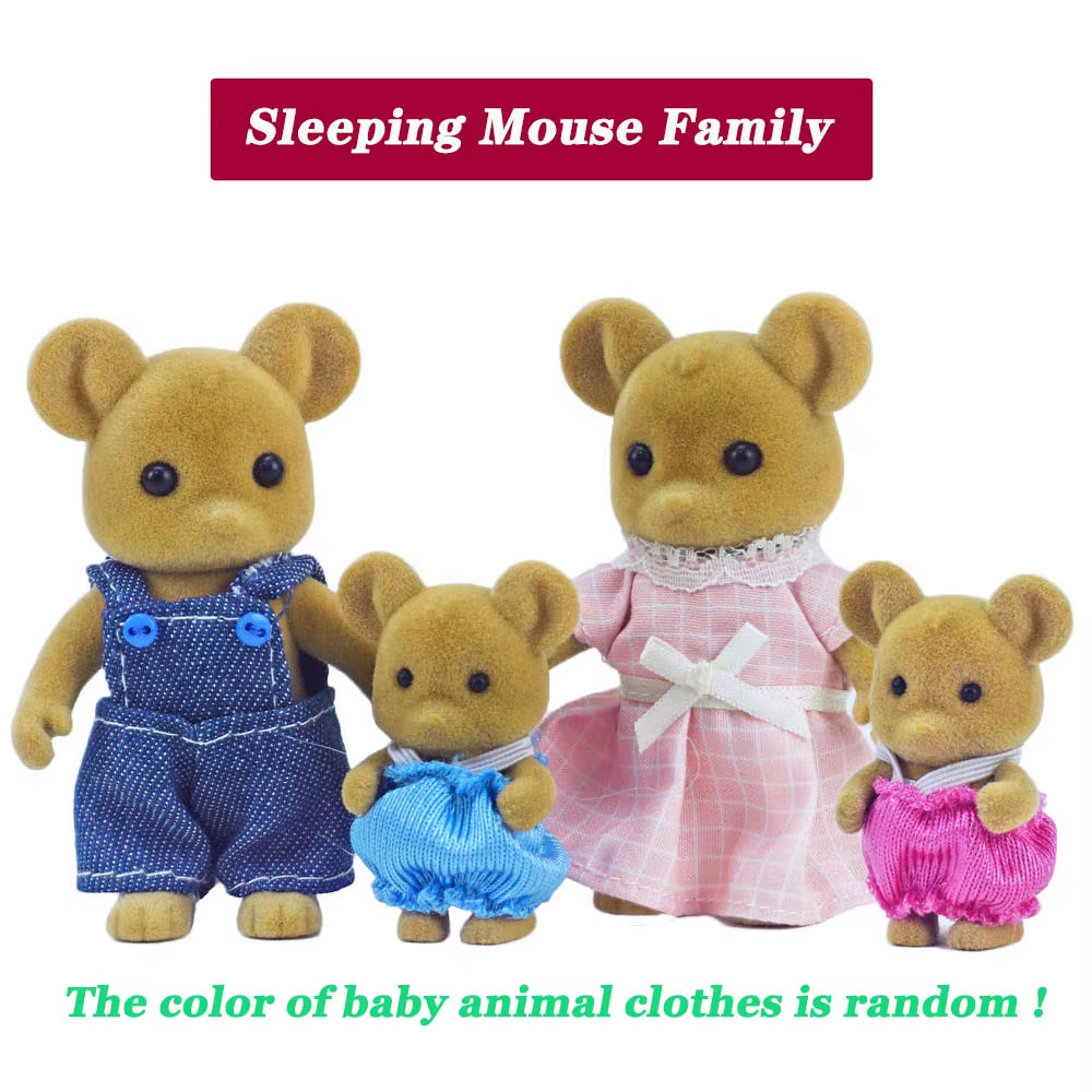 Simulation Forest Reindeer Family Doll Dollhouse Figures Furniture Set DIY Playset Play House Girls Toys Accessories Xmas Gifts