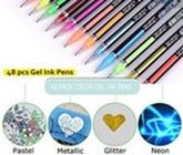 SAYEEC 48 Packs Colour Gel Ink Pens Set Glitter Metallic Gel Pens Art Markers Fo