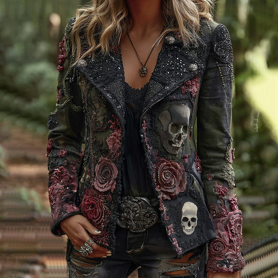 Featuring A Festival-inspired Skull And Rivet Design Jacket S-5XL