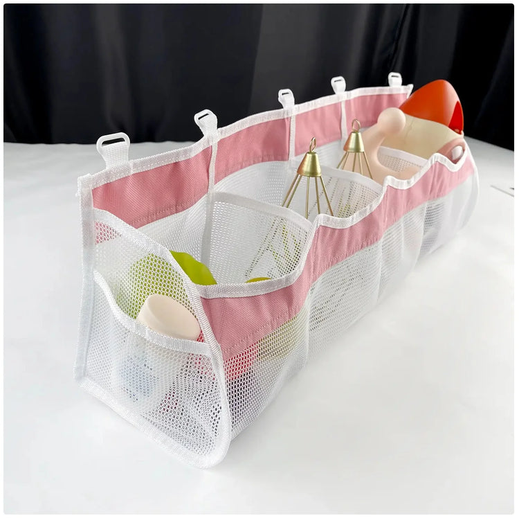 4 - Compartment Mesh Toy Storage Bag - Organize Toys Neatly