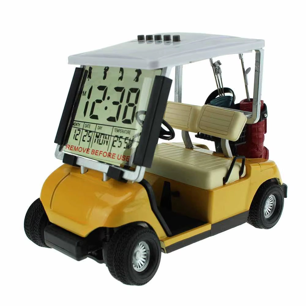 Mini Golf Cart Alarm Clock LCD Digital Date Display Perfect Gift Desk Decoration Golf Accessories