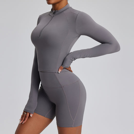 Womens Quick-Dry Long-Sleeve Yoga Wear