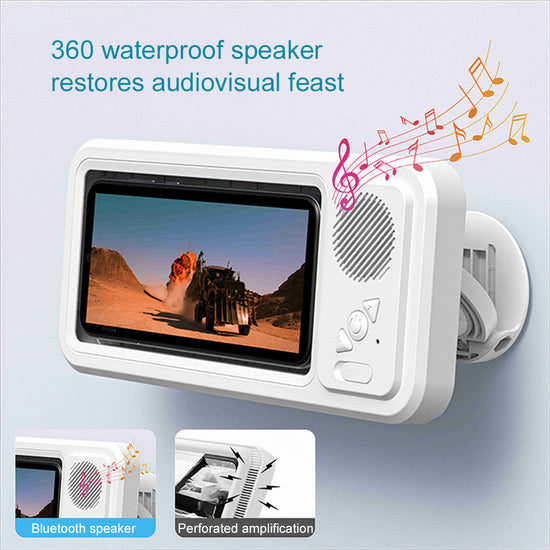 Bathroom Waterproof Rotation Mobile Phone Case with Bluetooth Speaker