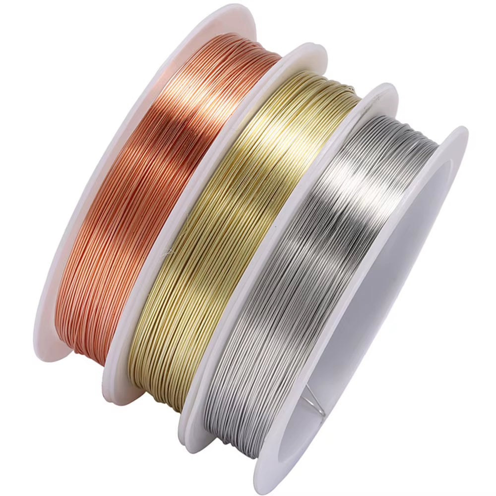 1 Roll 0.2/0.3/0.4/0.5/0.6/0.7/0.8/1Mm Sturdy Copper Wire Beading Wire for Bracelet Necklace DIY Jewelry Making Accessories