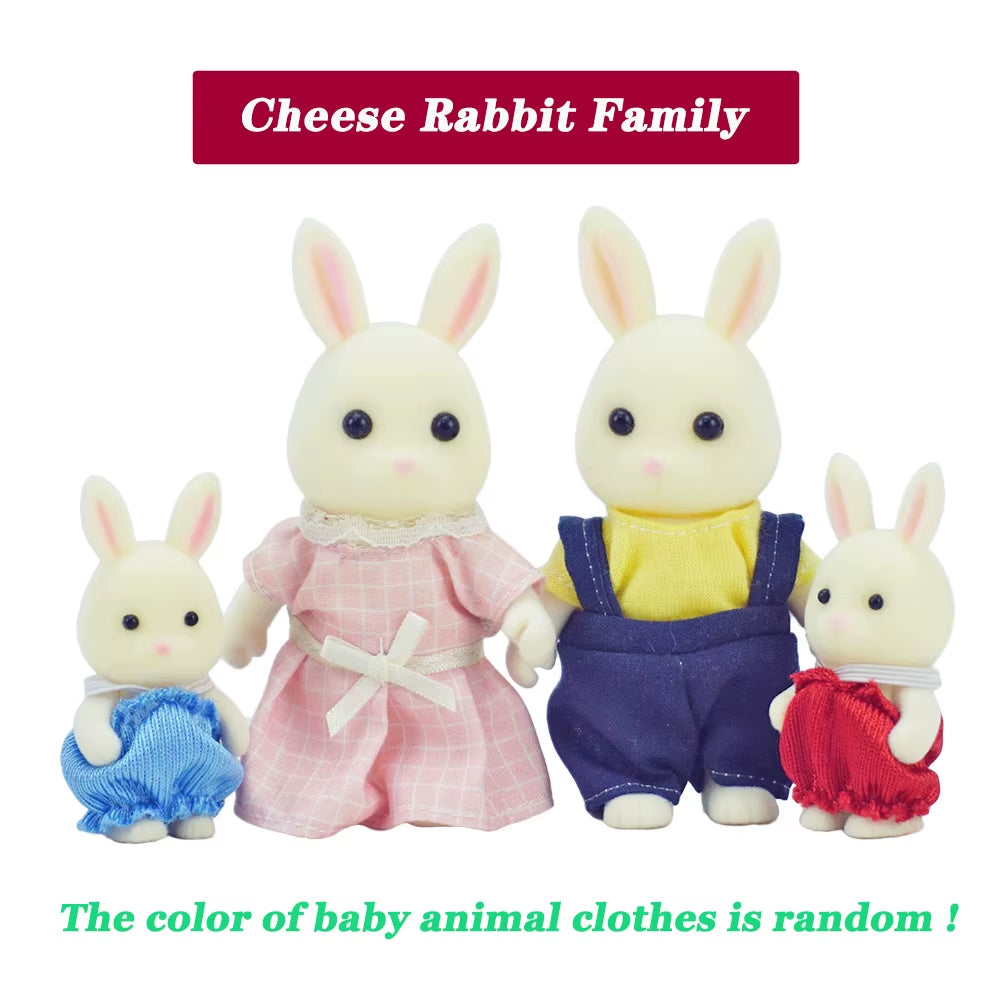 Simulation Forest Reindeer Family Doll Dollhouse Figures Furniture Set DIY Playset Play House Girls Toys Accessories Xmas Gifts