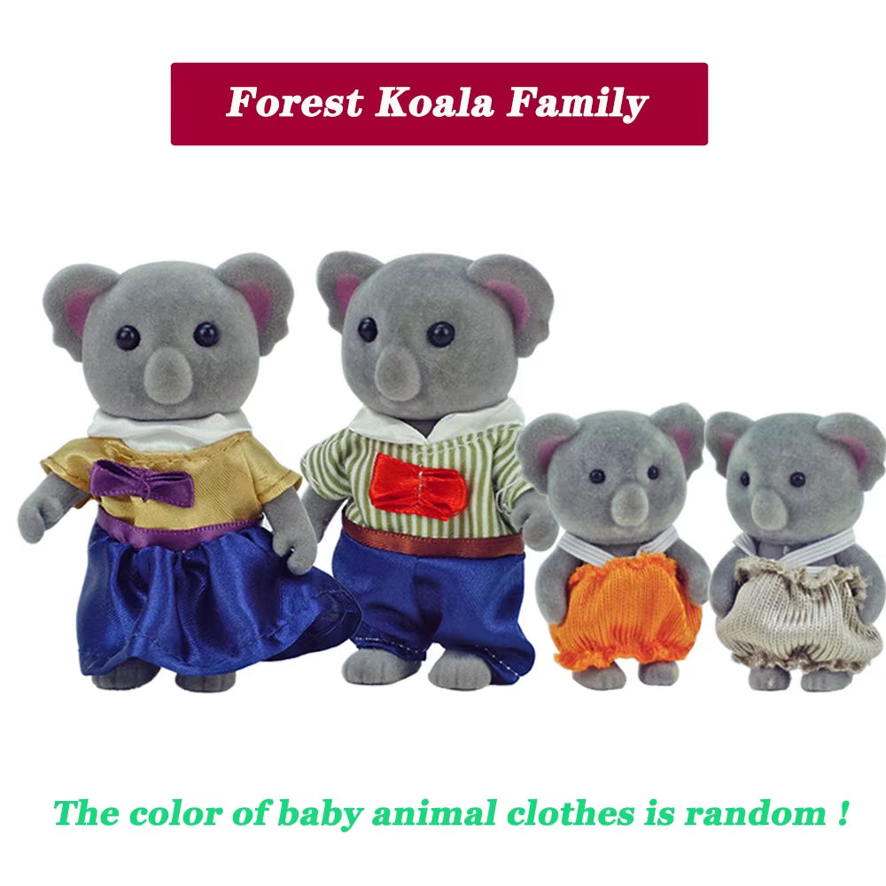 Simulation Forest Reindeer Family Doll Dollhouse Figures Furniture Set DIY Playset Play House Girls Toys Accessories Xmas Gifts