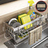 Kitchen Sponge Holder Stainless Steel Sink Drain Rack Soap Drainer Towel Rack Shelf Organizer Bathroom Storage Accessories