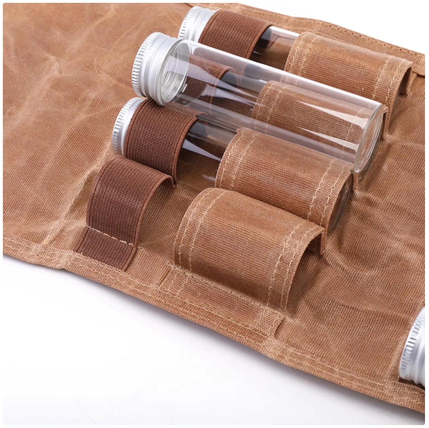 Olive Green Outdoor Spice Bottle Organizer Bag - 9 - Hole Large Capacity Design