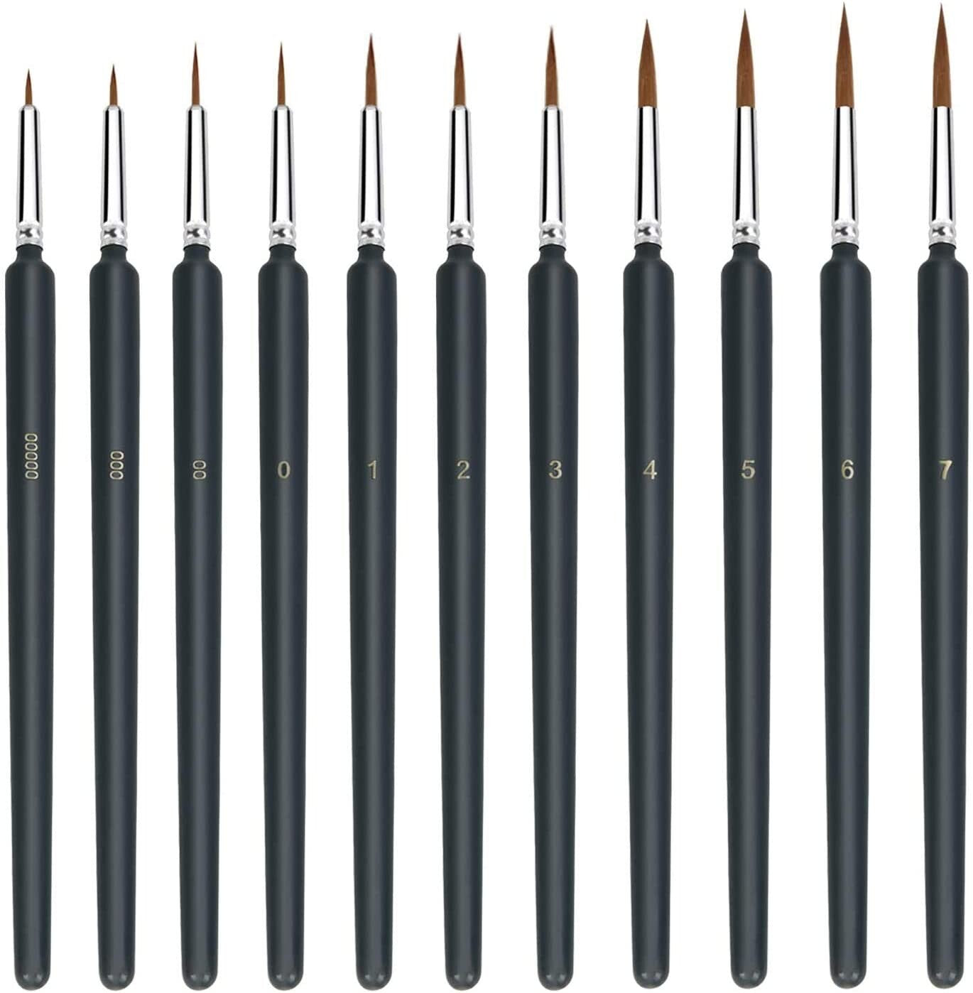 Luxerlife 11 Pieces Fine Detail Paint Brush Miniature Painting Brushes Kit Micro