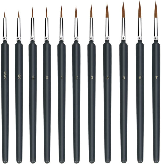 Luxerlife 11 Pieces Fine Detail Paint Brush Miniature Painting Brushes Kit Micro