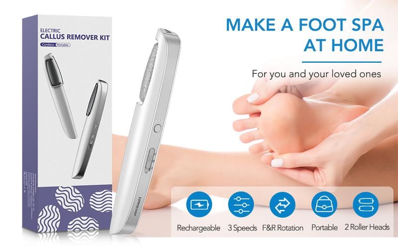 Electric Feet Callus Remover USB Rechargeable Electric Foot Grinder For Removing Dead Skin Feet Calluses Pedicure Care Tools