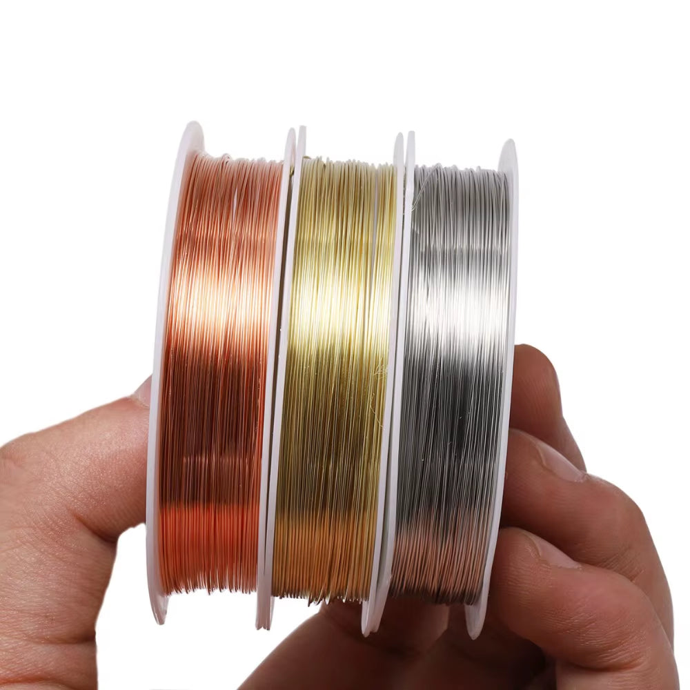 1 Roll 0.2/0.3/0.4/0.5/0.6/0.7/0.8/1Mm Sturdy Copper Wire Beading Wire for Bracelet Necklace DIY Jewelry Making Accessories