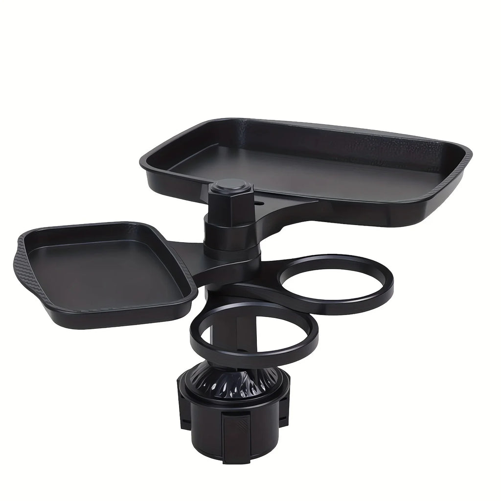2025 New Car Cup Holder Tray-Expander-3 In 1 Detachable Food Table Tray With Solid Base-Road Trip Essentials Accessories Gadgets