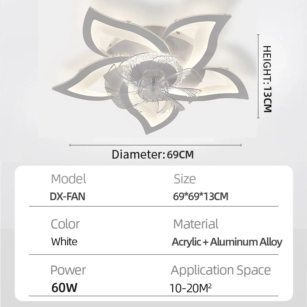 IRALAN home appliances LED ceiling fan light modern smart switch ceiling fan with light home interior decoration fan light