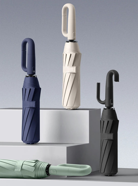 Fully automatic buckle sun umbrella for sunny and rainy days foldable and convenient rainproof sun-proof and UV-proof parasol