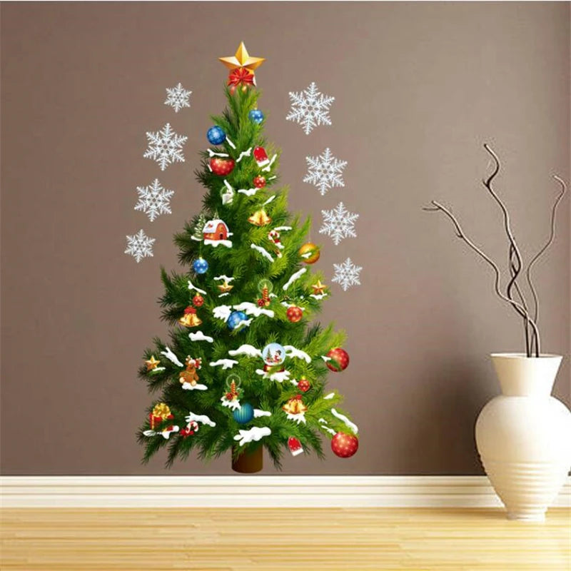 Christmas theme  wall stickers  supermarket  window glass decoration wall decal Christmas decorations