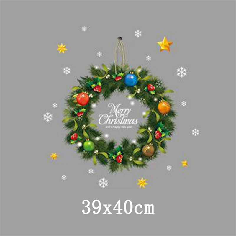 Christmas theme  wall stickers  supermarket  window glass decoration wall decal Christmas decorations