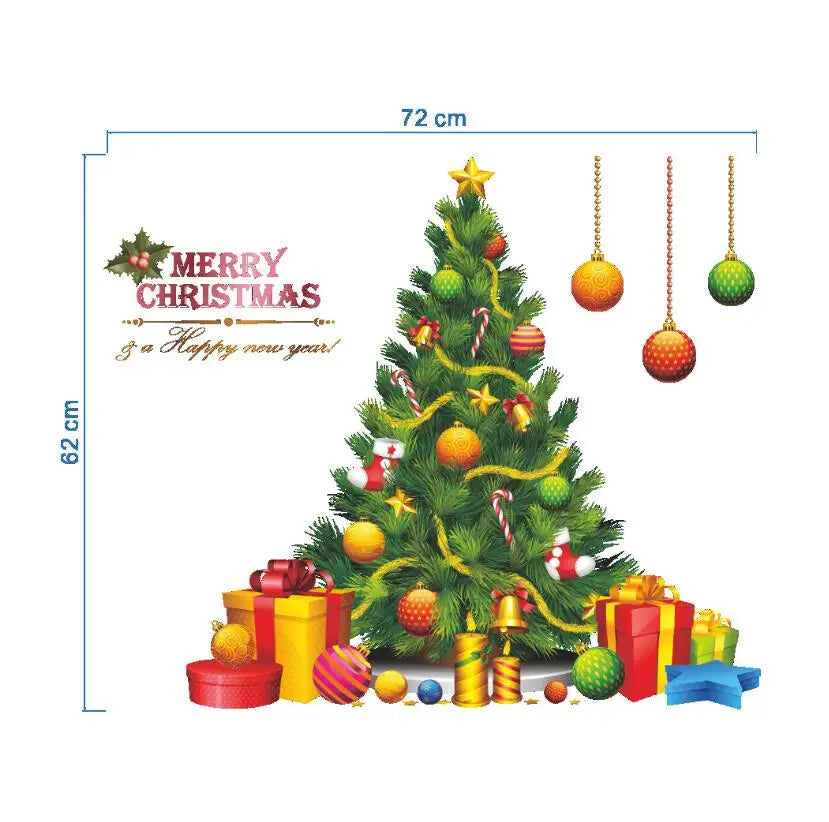 Christmas theme  wall stickers  supermarket  window glass decoration wall decal Christmas decorations