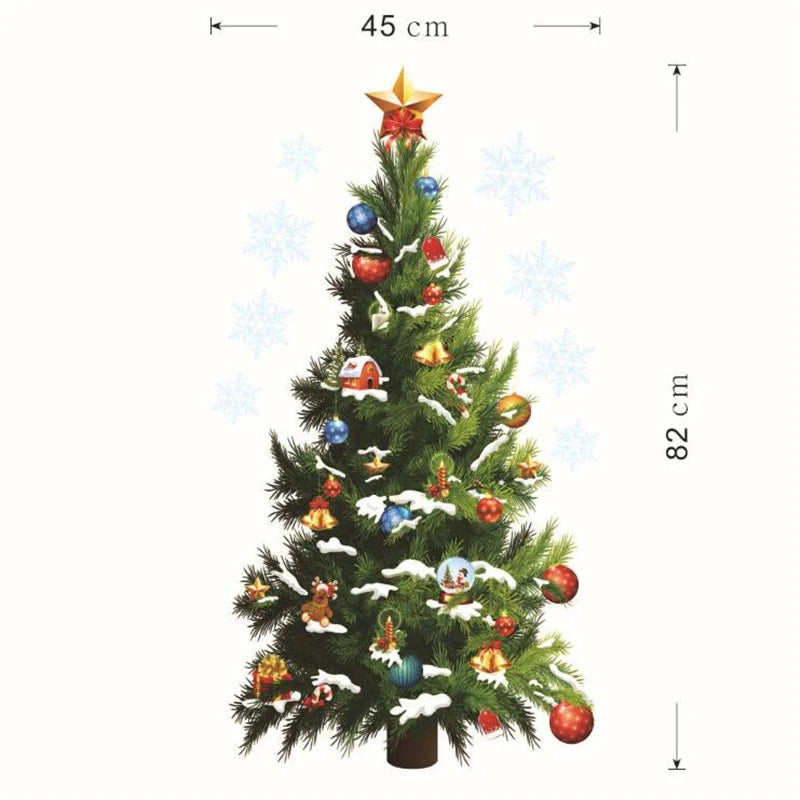Christmas theme  wall stickers  supermarket  window glass decoration wall decal Christmas decorations
