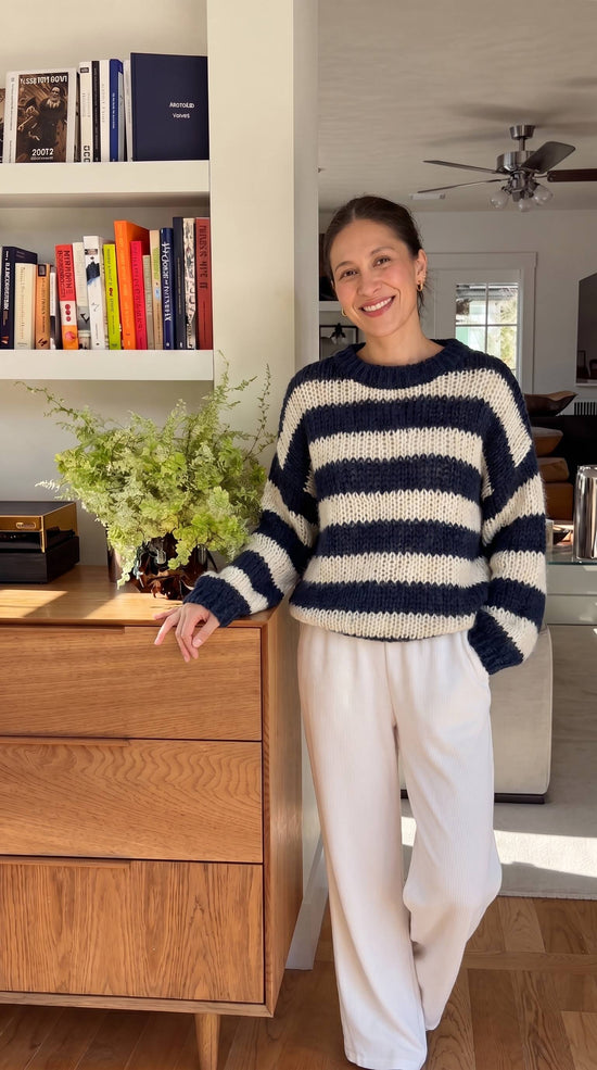 Knitted Loose Striped Pullover Sweater