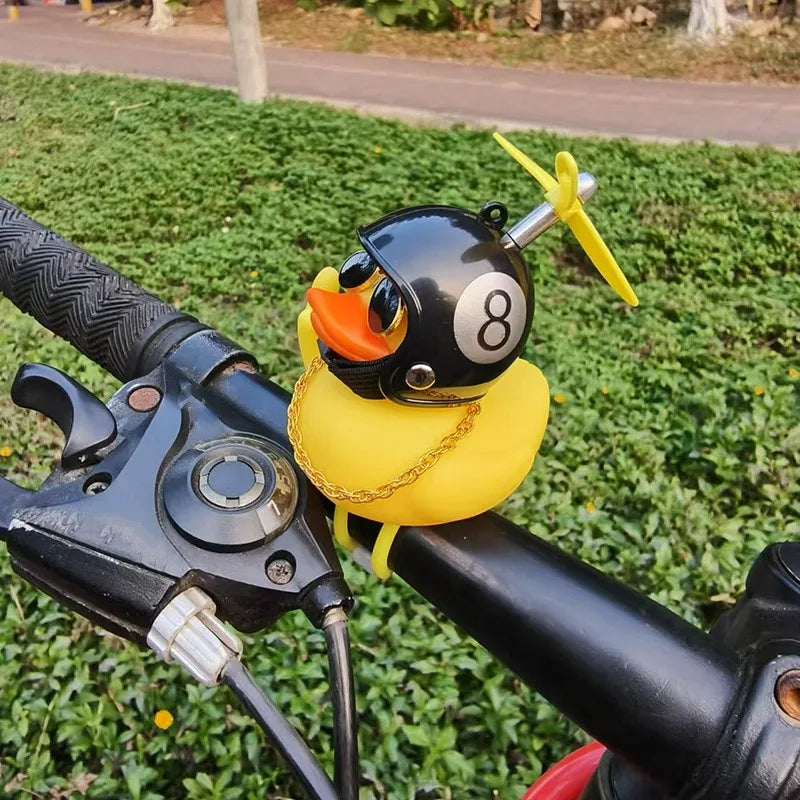 New! Funny Middle Finger Rubber Duck for Bike Car Dashboard Decorations Yellow Duck with Propeller Motorcycle Car Decoration