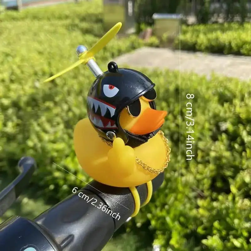 New! Funny Middle Finger Rubber Duck for Bike Car Dashboard Decorations Yellow Duck with Propeller Motorcycle Car Decoration