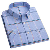 Mens Plaid Short Sleeve Shirt