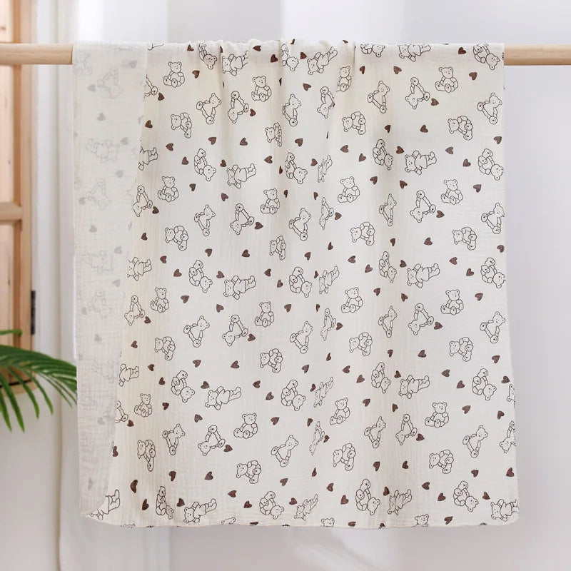 Baby Receive Blanket for Newborn Cotton Muslin Swaddle Blanket Bedding Infant Bath Towel Baby Items Mother Kids