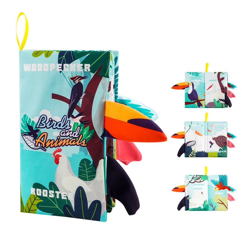 Baby Books Toys, Baby Books 0-6 Months, 3PCS Touch and Feel Cloth Crinkle Soft Books, Toys for 0-3-6-12-18 Months Infant Newborn