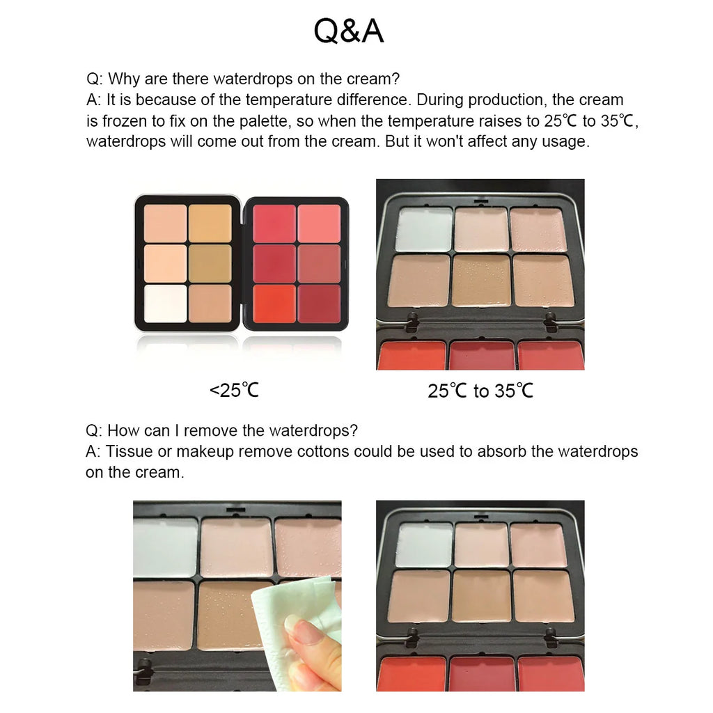 12-Color Iron Box Blusher Plate Multi-Color Cream Blush Plate Concealer Plate Contour and Highlighter Palette Makeup Blush Face