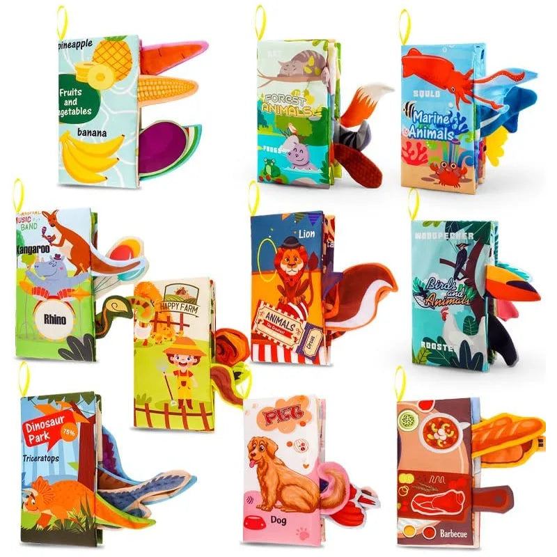 Baby Books Toys, Baby Books 0-6 Months, 3PCS Touch and Feel Cloth Crinkle Soft Books, Toys for 0-3-6-12-18 Months Infant Newborn