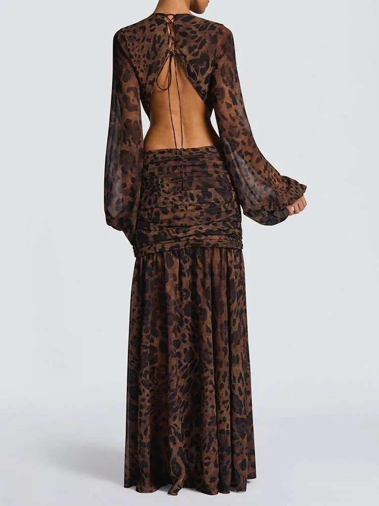 summer women deep v neck backless draped party dress