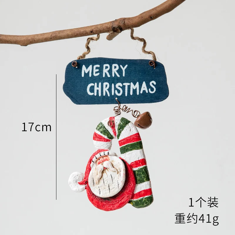 Christmas Resin Tree Decorations Santa Snowman Angel Pendant Ornament DIY Kids Toys Noel Navidad Kerst 2023
