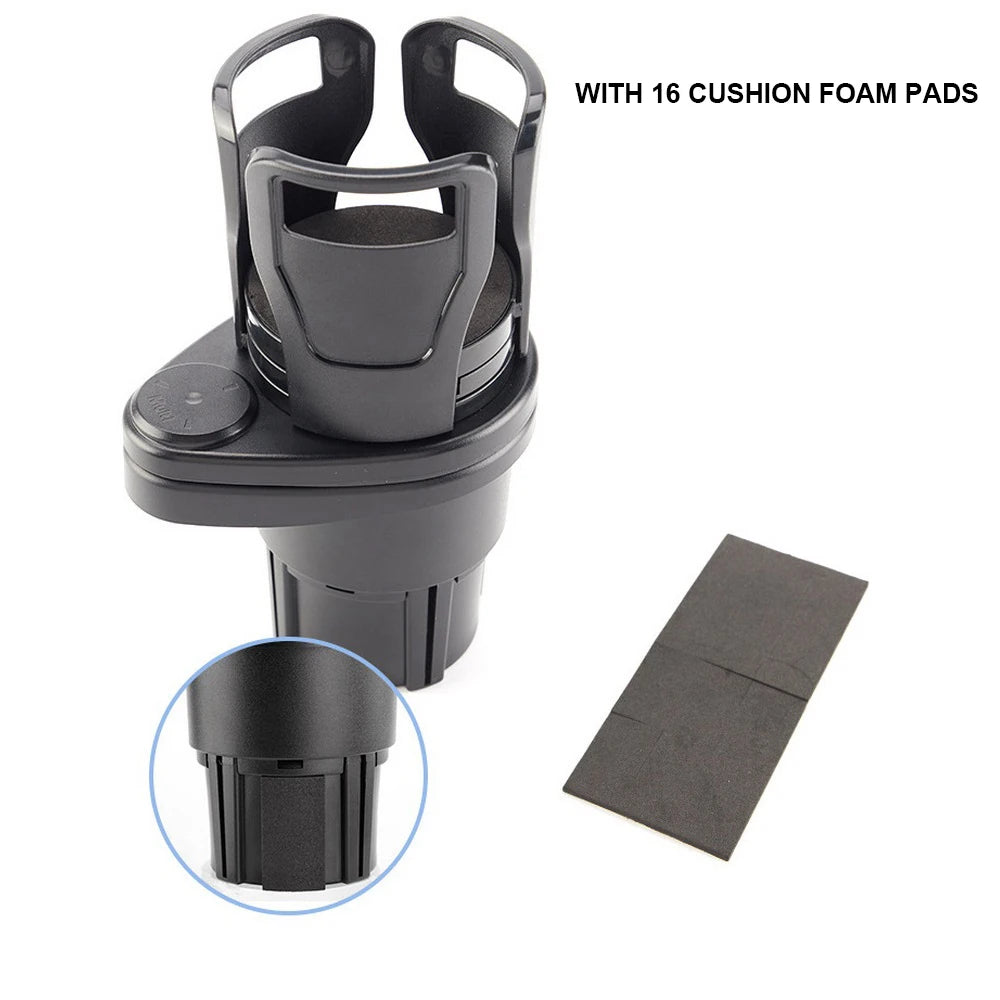 2 In 1 Vehicle Mounted Slipproof Cup Holder 360 Degree Rotating Water Car Cup Holder Multifunctional Auto Accessory